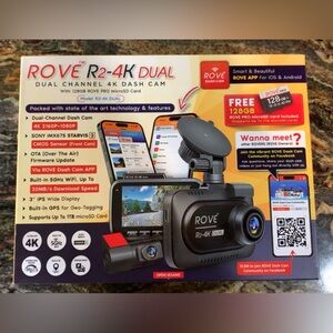 ROVE R2-4K Dual Channel Dash Cam - Black and Red